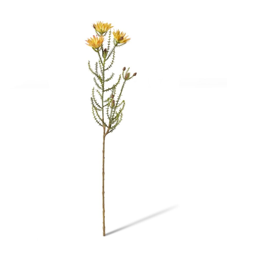 E Style Kaaps Flower Spray Artificial Plant Stem Yellow 12x14x61cm