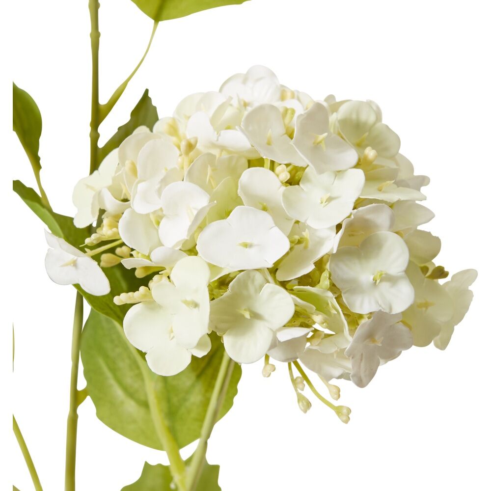 E Style Snowball Spray Artificial Flower Stem White/Soft Green 26x18x68cm