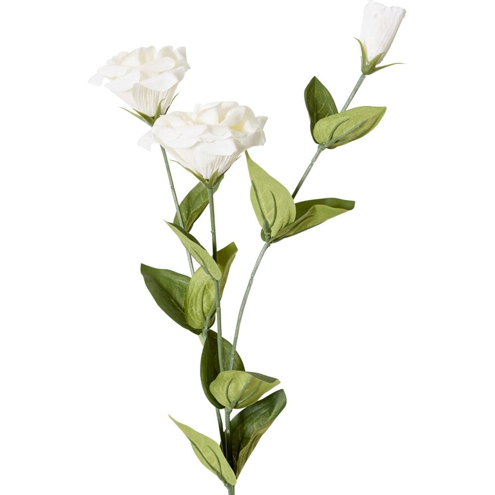 E Style Lisianthus Spray Artificial Flower Stem Decor White 30x15x72cm