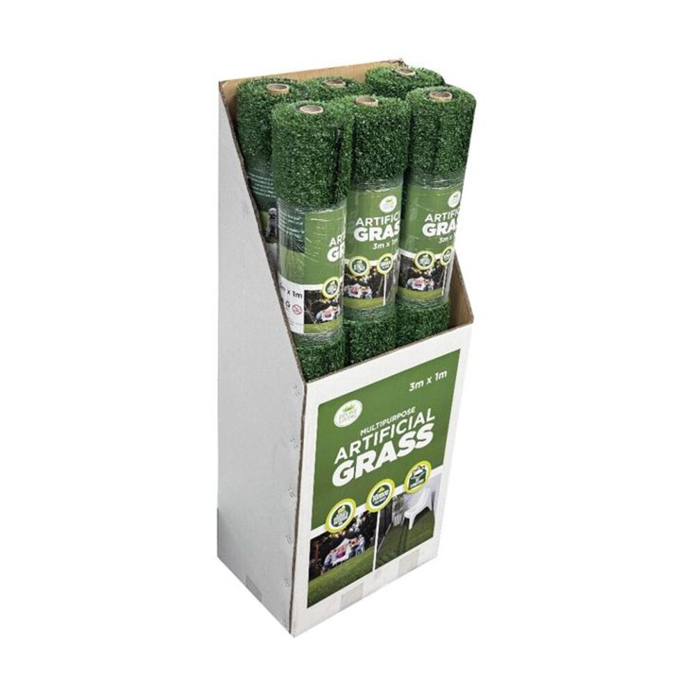3PK Braz Artificial Grass Turf Mat Lawn 10mm Rolled 1x3m Green