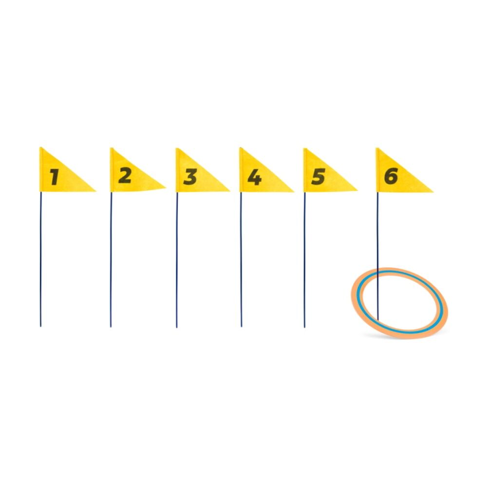 BS TOYS Disc Golf Kids Outdoor Toy W/ 6 Flags 45cm Poles 25cm Discs 6y+