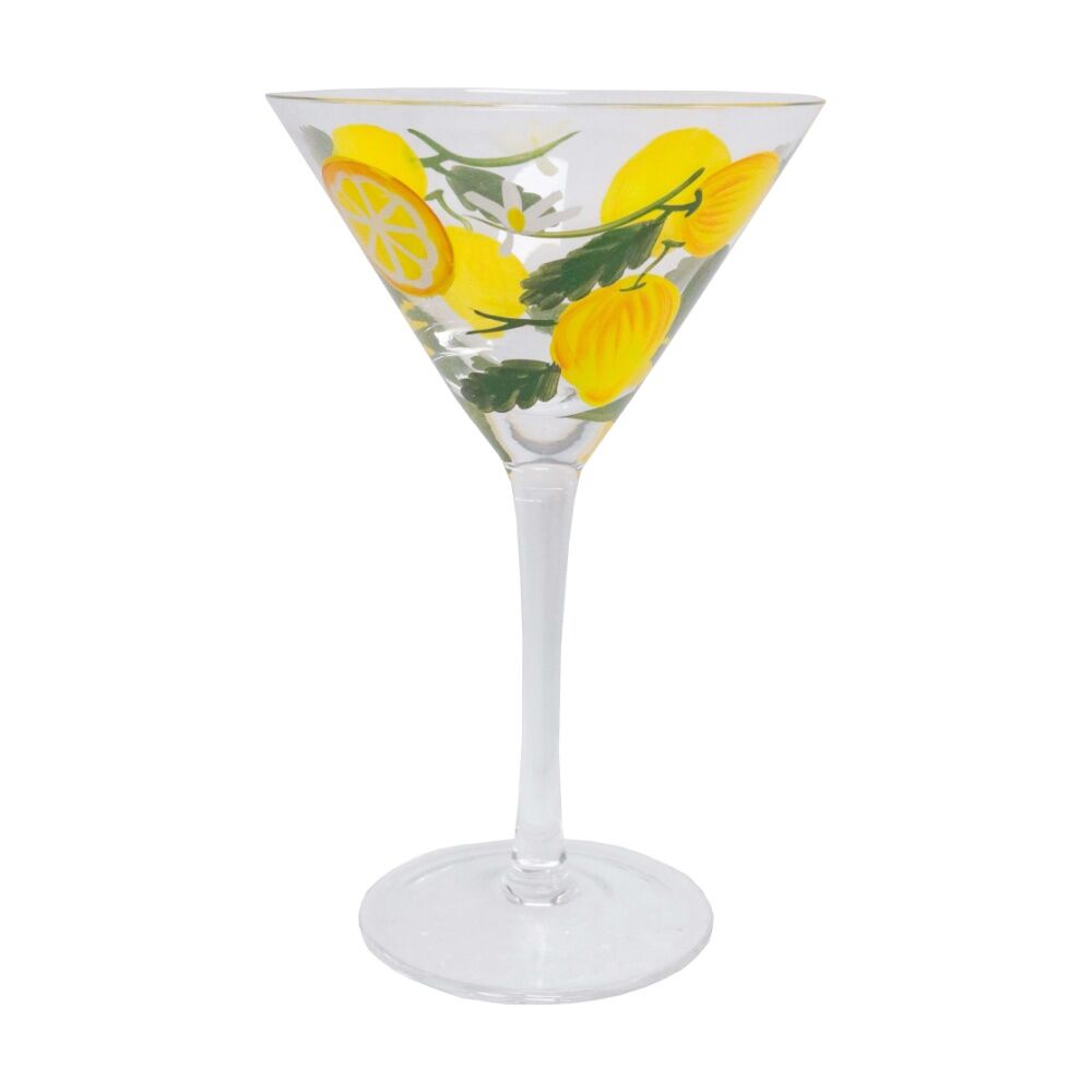 8PK LVD Lemoncello Martini Glass Barware/Drinkware Decor Yellow/Clear 17x10cm