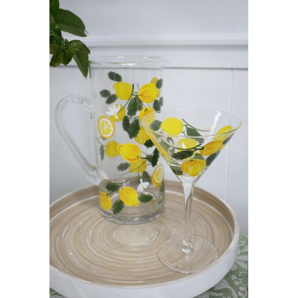 8PK LVD Lemoncello Martini Glass Barware/Drinkware Decor Yellow/Clear 17x10cm