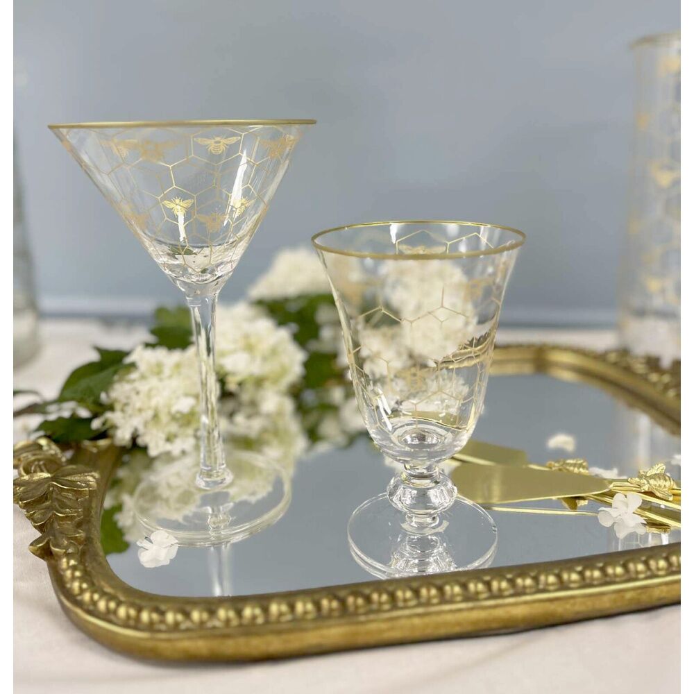 8PK LVD Honeycomb Bee Cocktail Glass Barware/Drinkware Decor 200ml 17x11cm
