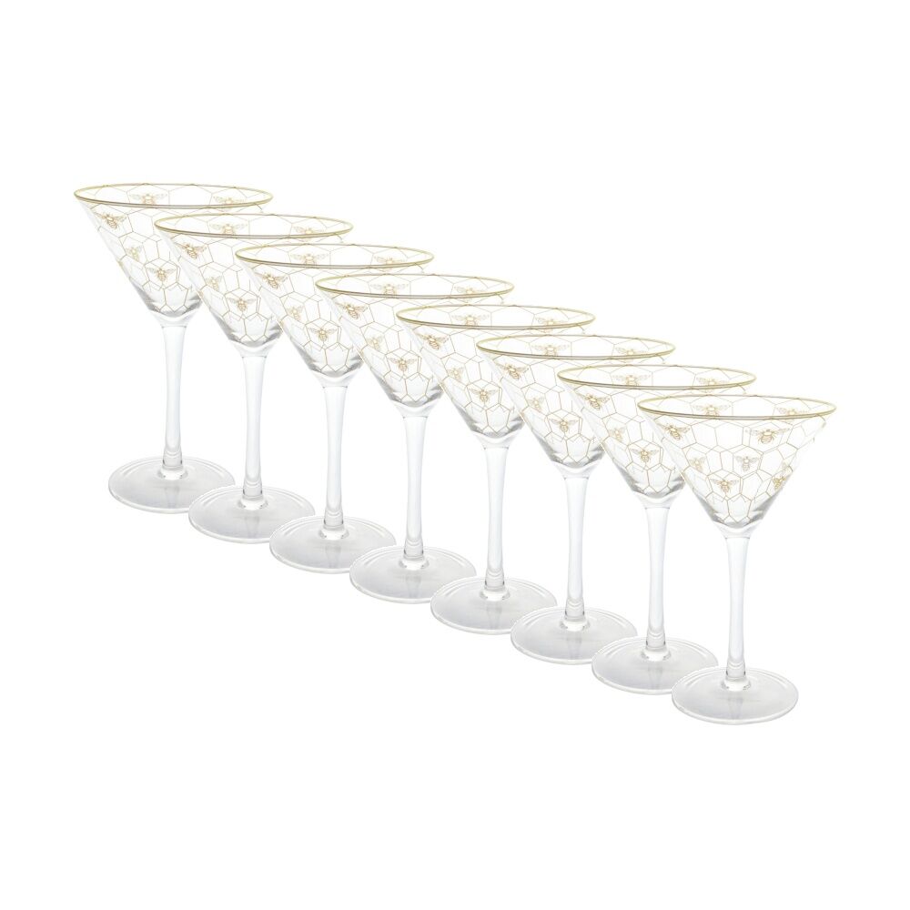 8PK LVD Honeycomb Bee Cocktail Glass Barware/Drinkware Decor 200ml 17x11cm