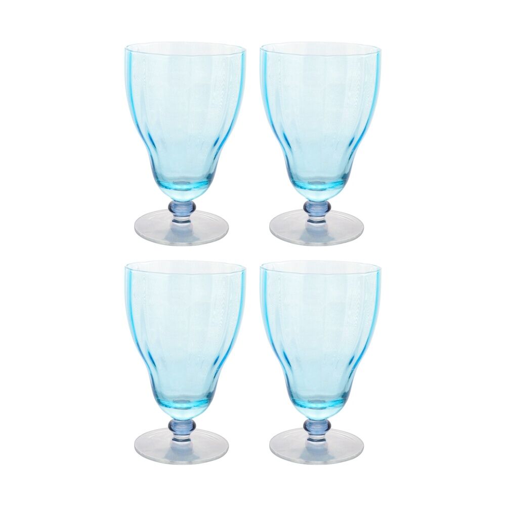 4PK LVD Decorative Ocean Water Glass Barware/Drinkware Decor Blue 14x9x9cm