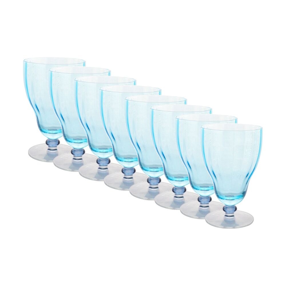 8PK LVD Decorative Ocean Water Glass Barware/Drinkware Decor Blue 14x9x9cm