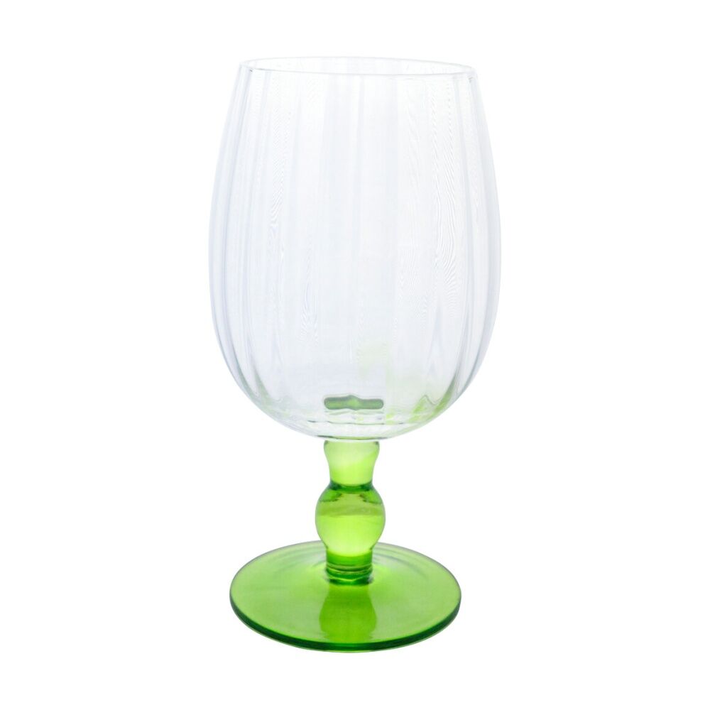 8PK LVD Decorative Indian Green Wine Glass Barware/Drinkware Decor 375ml 12x9cm