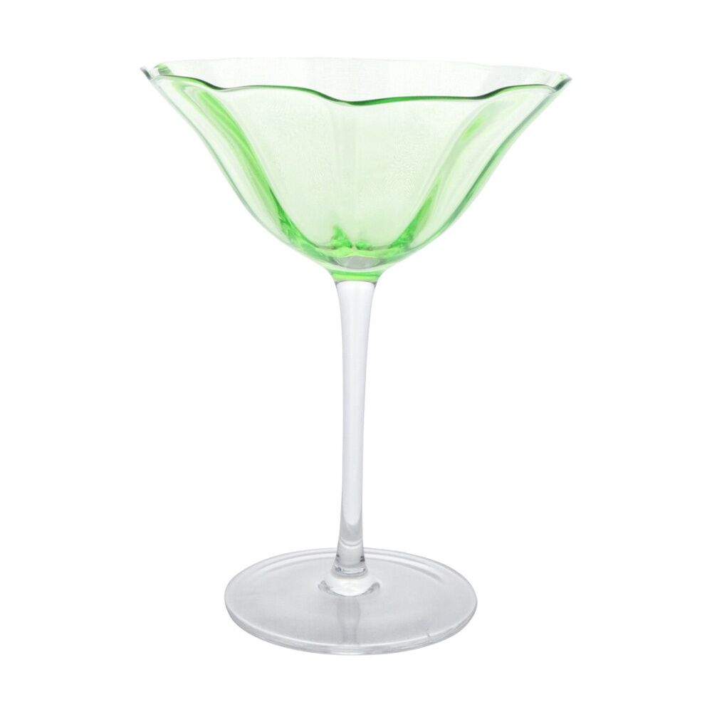 8PK LVD Decorative Poppy Cocktail Glass Barware/Drinkware Cup Decor Green