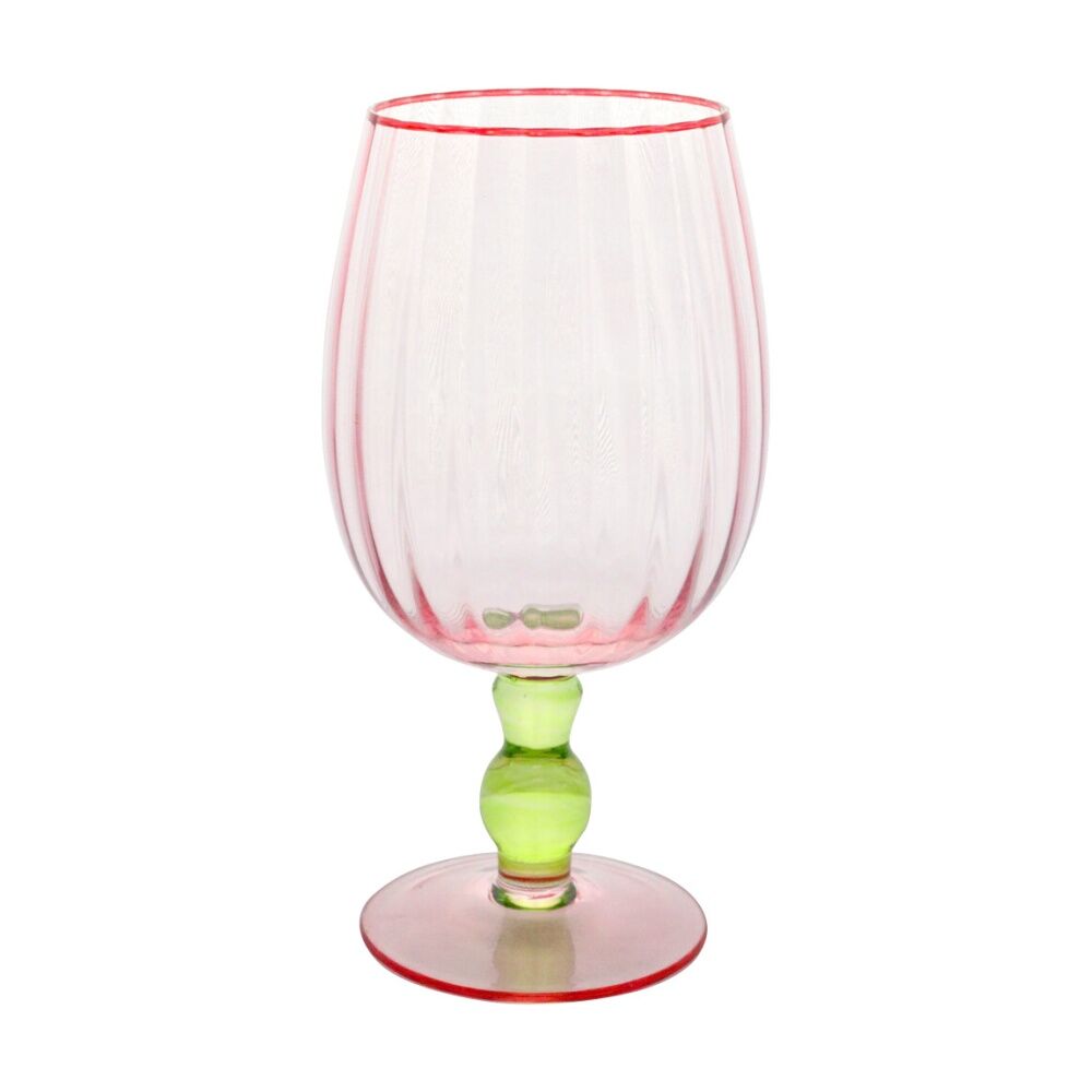 4PK LVD Decorative Poppy Wine Glass Barware/Drinkware Cup Decor Green/Red