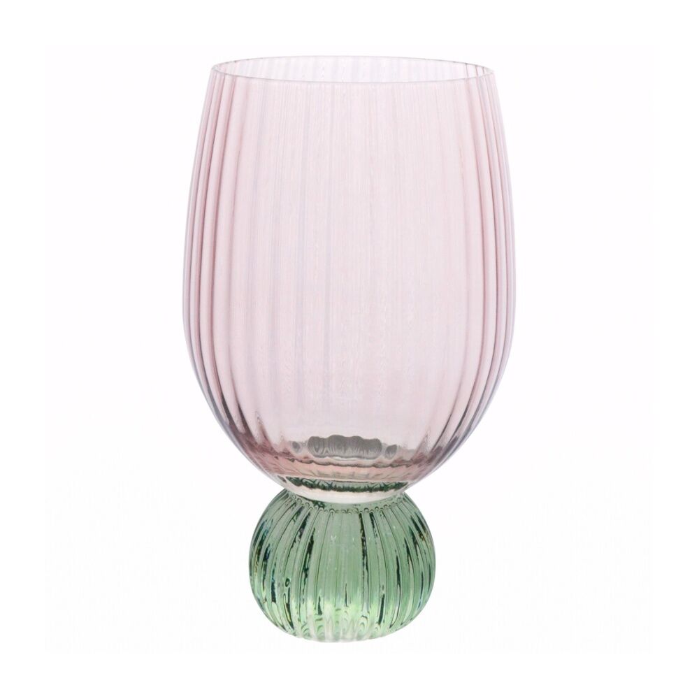 4PK LVD Decorative Moss Ribbed Water Glass Barware/Drinkware Decor Green/Pink