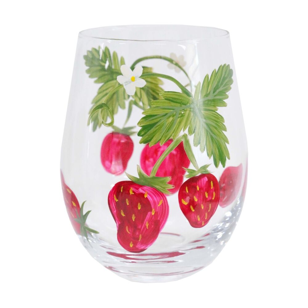 8PK LVD Decorative Strawberry Field Water Glass Barware/Drinkware 10x8.5x8.5cm