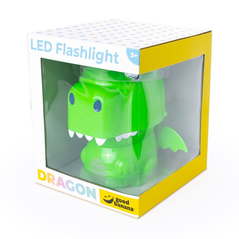 Good Banana Dragon Kids LED Flashlight Toy With Squeeze Handle Green