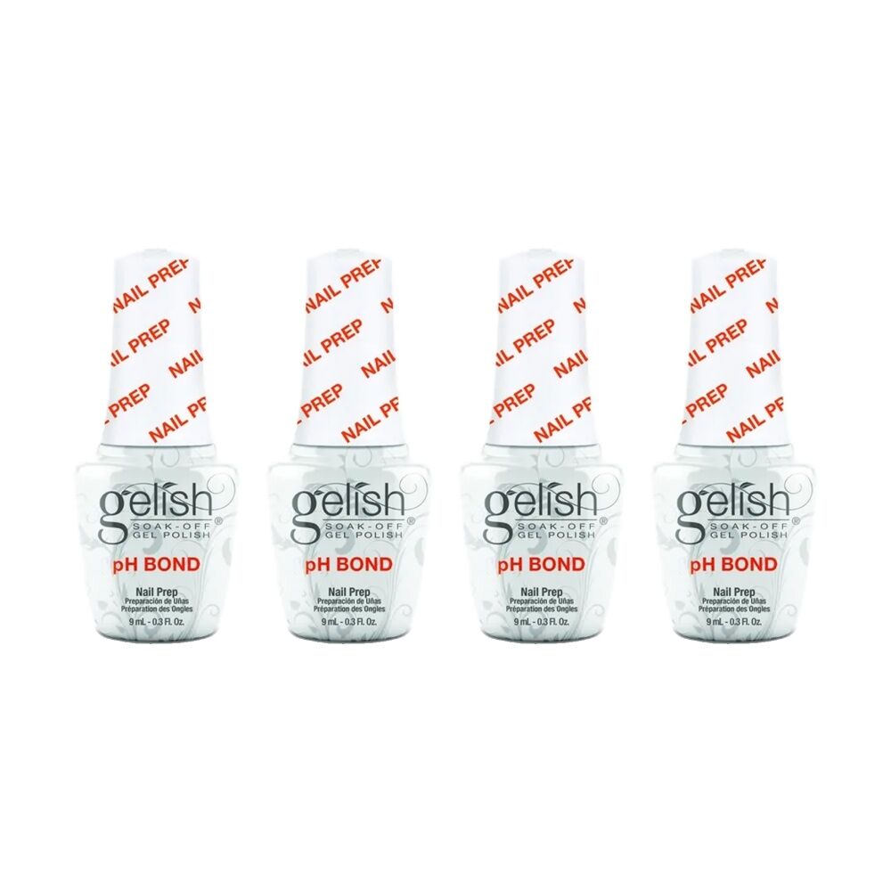4PK Gelish Mini Gel Polish Ph Bond Natural Nail Prep Removes Oils 9ml