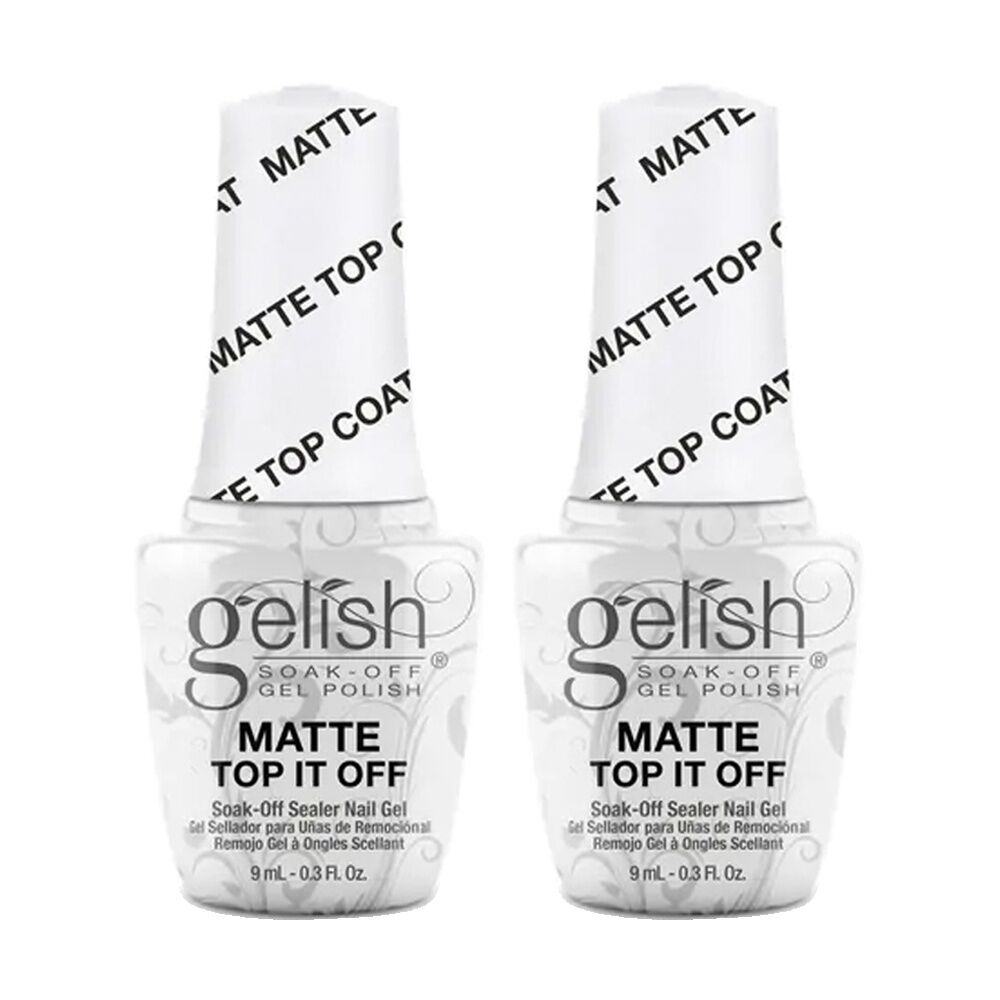 2PK Gelish Mini Matte Top It Off Sealer Gel 50 Applications For Nails 9ml