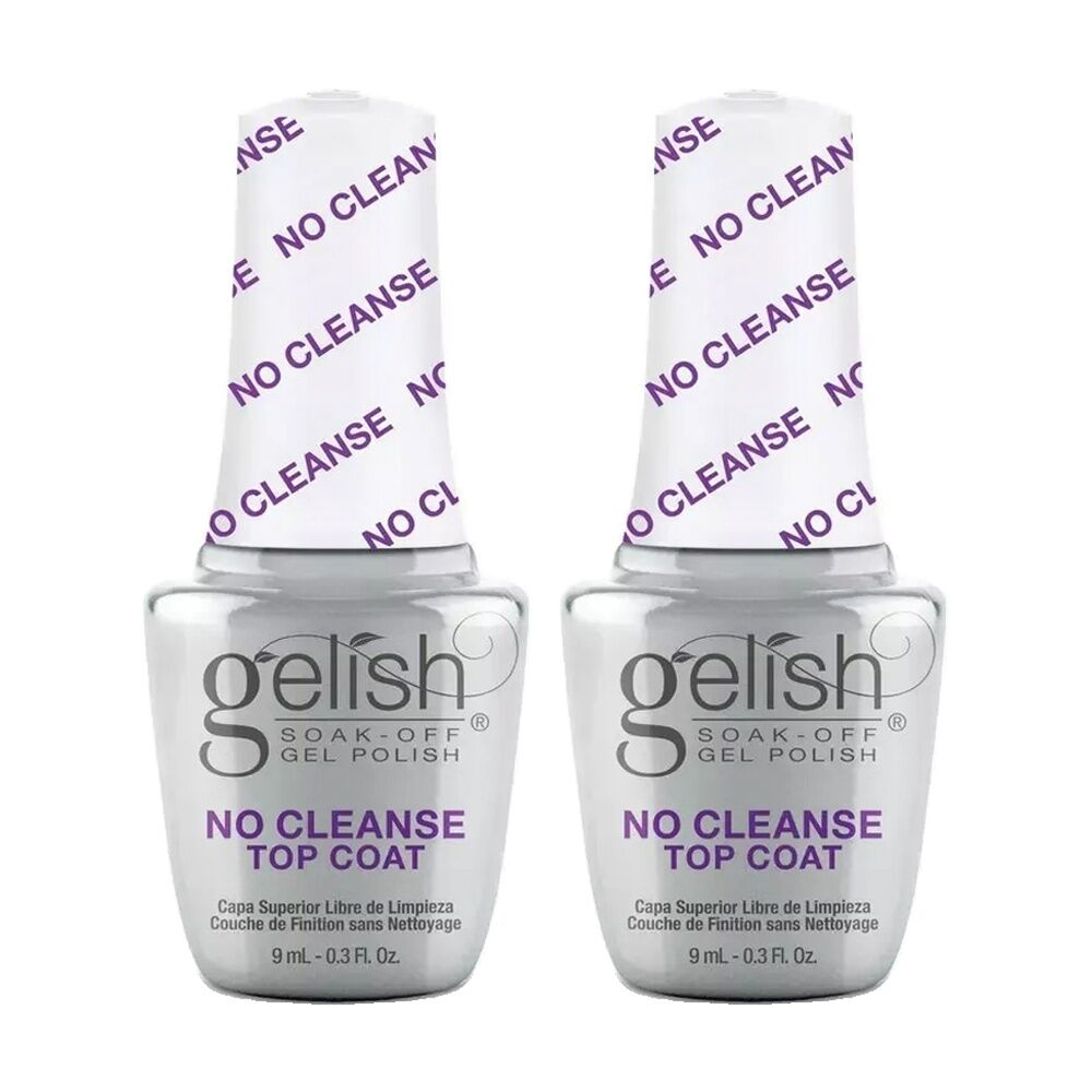 2PK Gelish Mini No Cleanse Top Coat Gel Polish Up To 21 Days Bottle 9ml