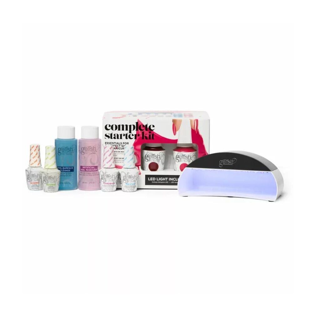 Gelish Pro Complete Starter Kit DIY Nail Manicure Set With LED Curing Light