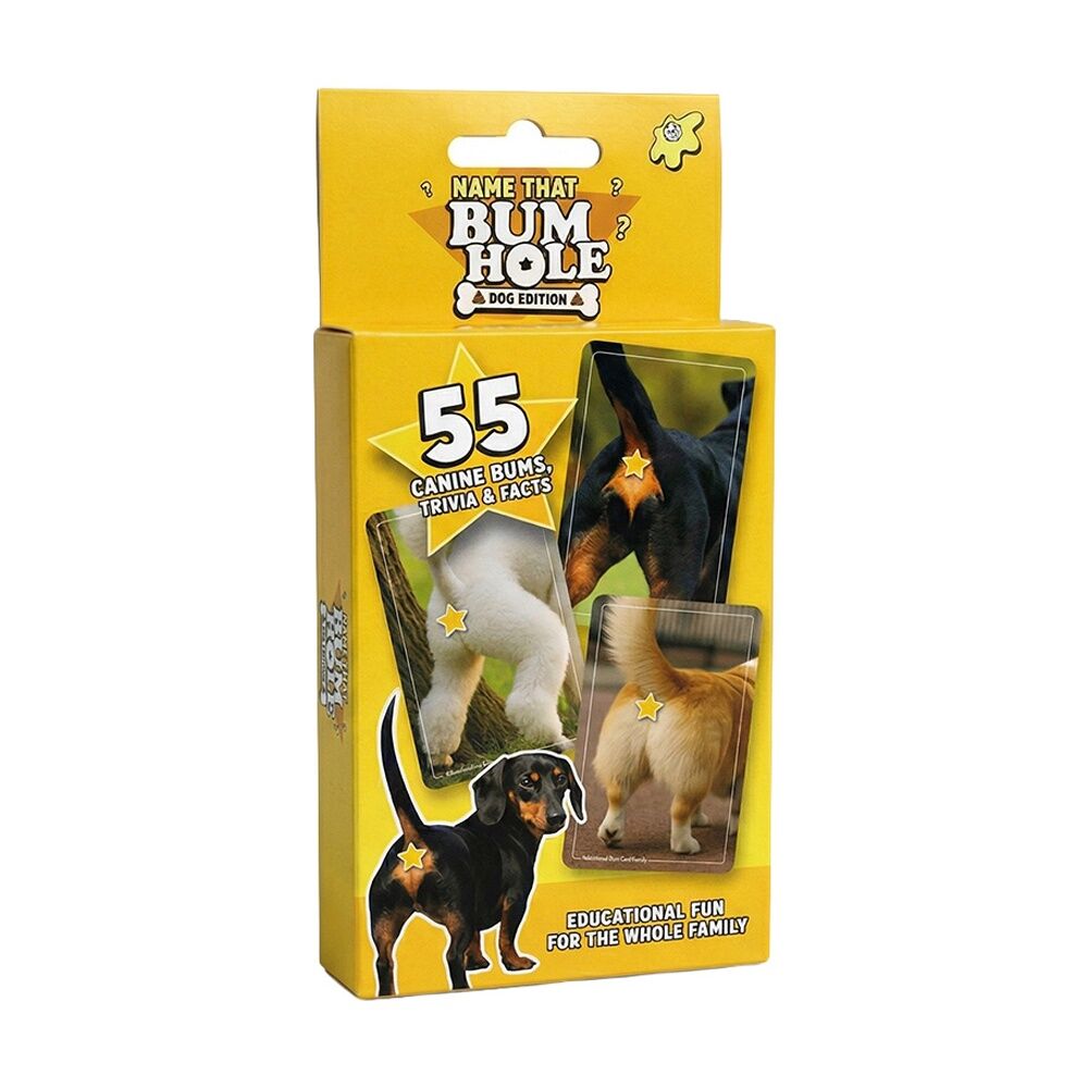 4x Bubblegum Stuff Name That Bumhole Dog Edition Party Family Card Game Yellow