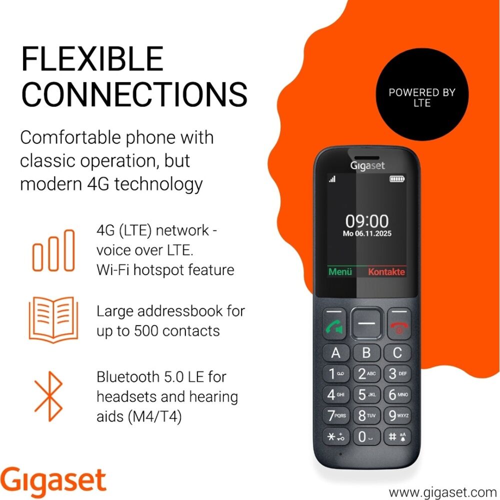 Gigaset Comfort 600 Feature Phone Landline Style Mobile 4G LTE Bluetooth