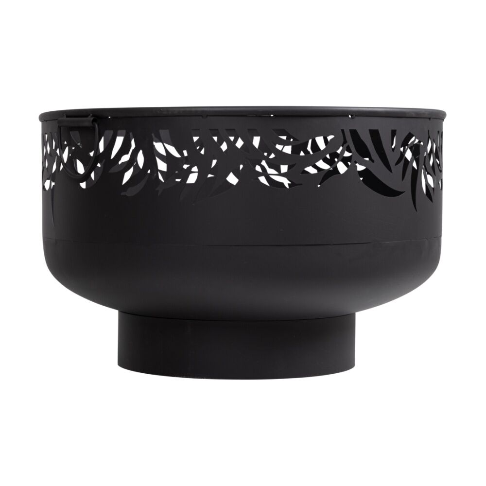 Glow Federation Outdoor Fire Bowl Pit W/ Handles & Decorative Leaf Cut Outs 60cm
