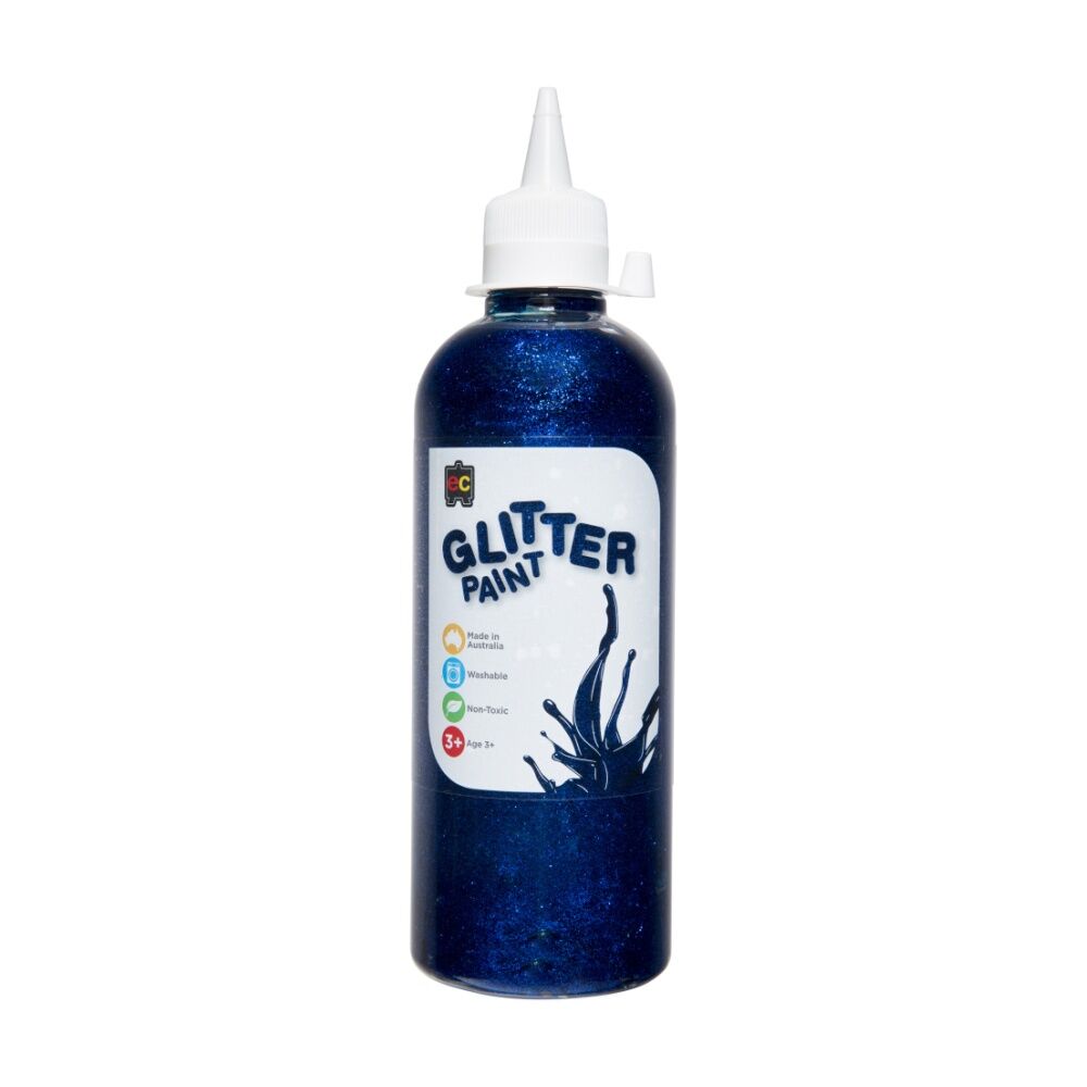 2PK Educational Colours Glitter Acrylic Junior Paint Blue 500ml 3y+