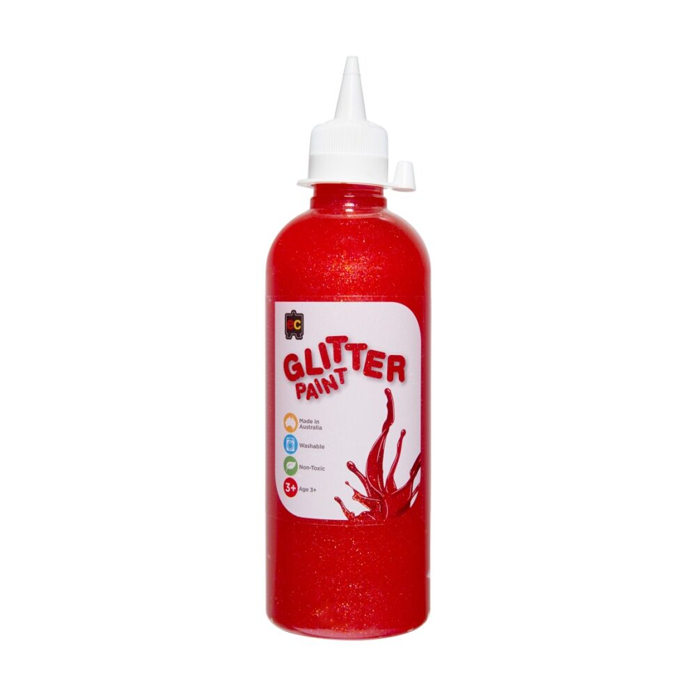 2PK Educational Colours Glitter Acrylic Junior Paint Fairy Pink 500ml 3y+