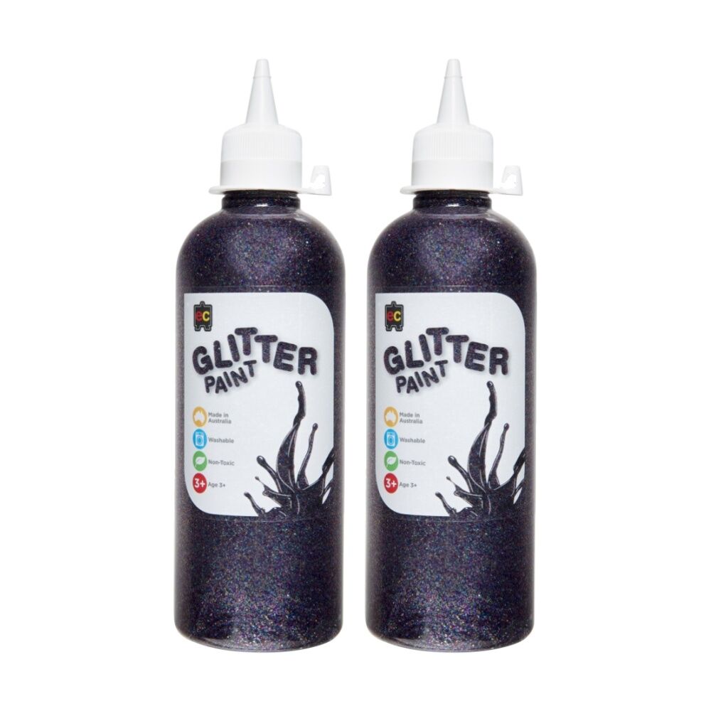 2PK Educational Colours Glitter Acrylic Junior Paint Multi 500ml 3y+