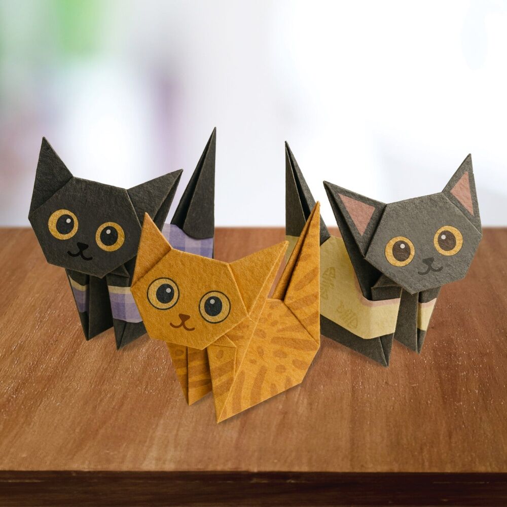 2x Gift Republic Cat Paper Origami Kit 50 Sheets W/ Instructions Multicolour