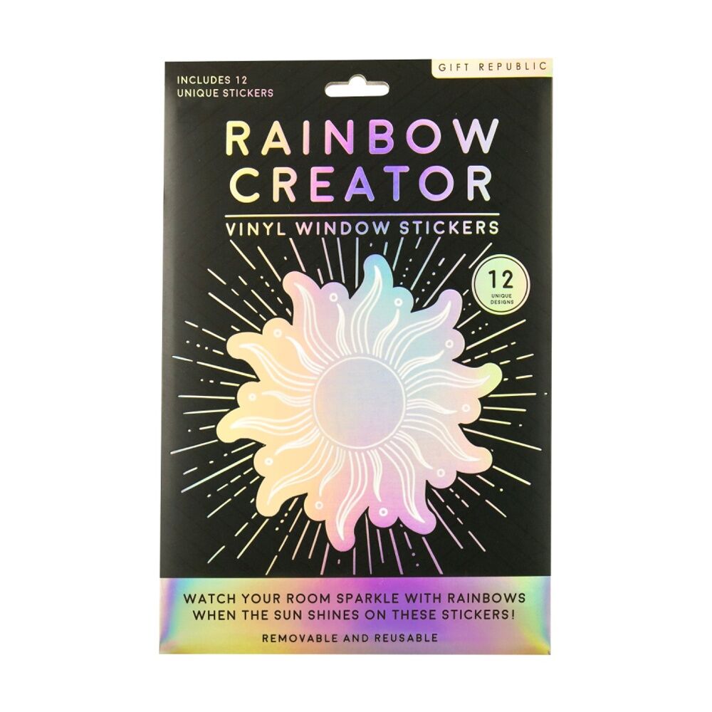 12pc Gift Republic Rainbow Creator Holographic Sun Catcher Stickers Multicolour