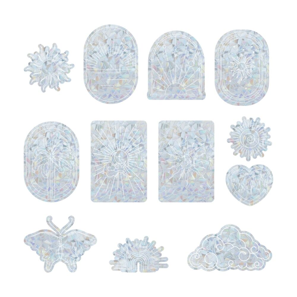 12pc Gift Republic Rainbow Creator Holographic Sun Catcher Stickers Multicolour