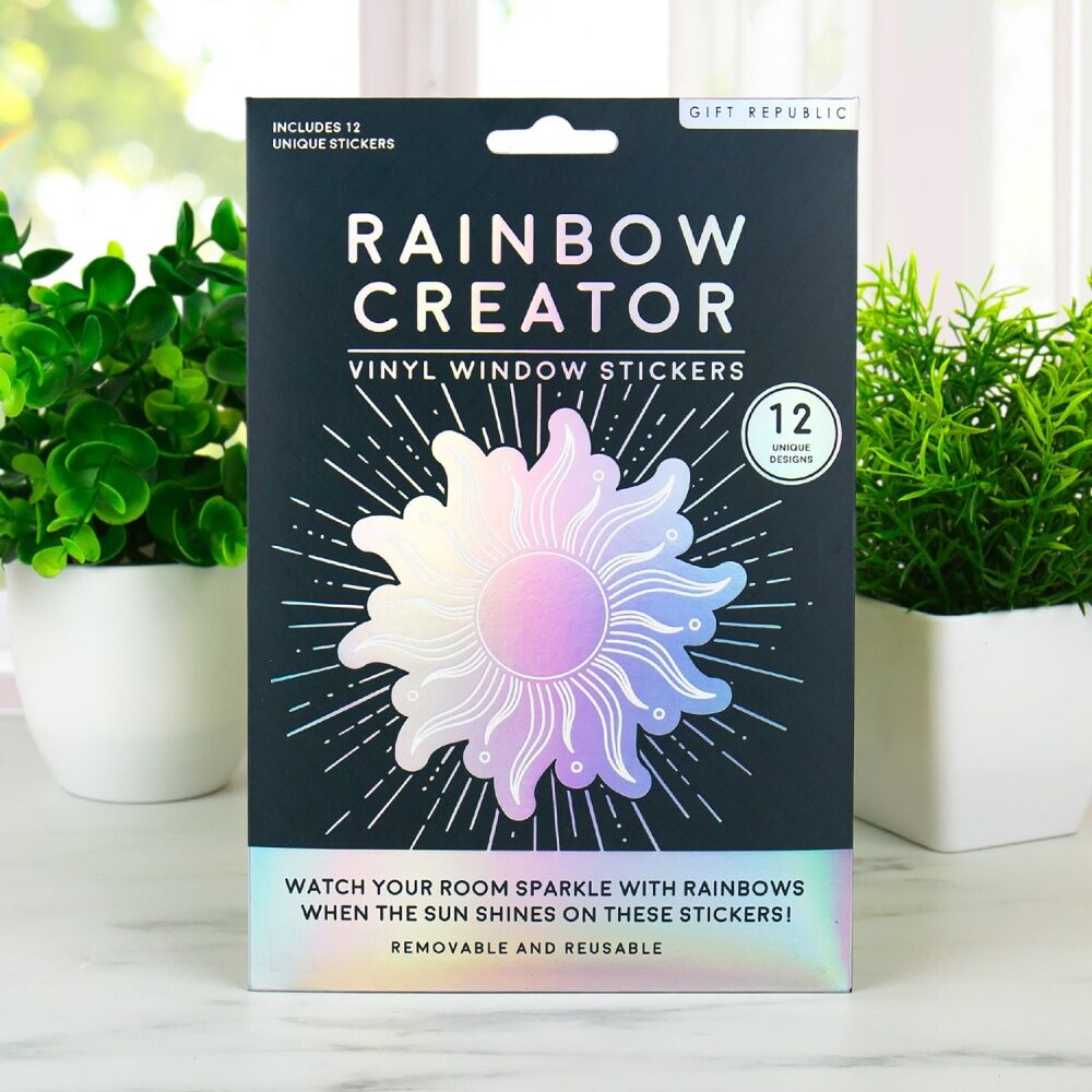 12pc Gift Republic Rainbow Creator Holographic Sun Catcher Stickers Multicolour