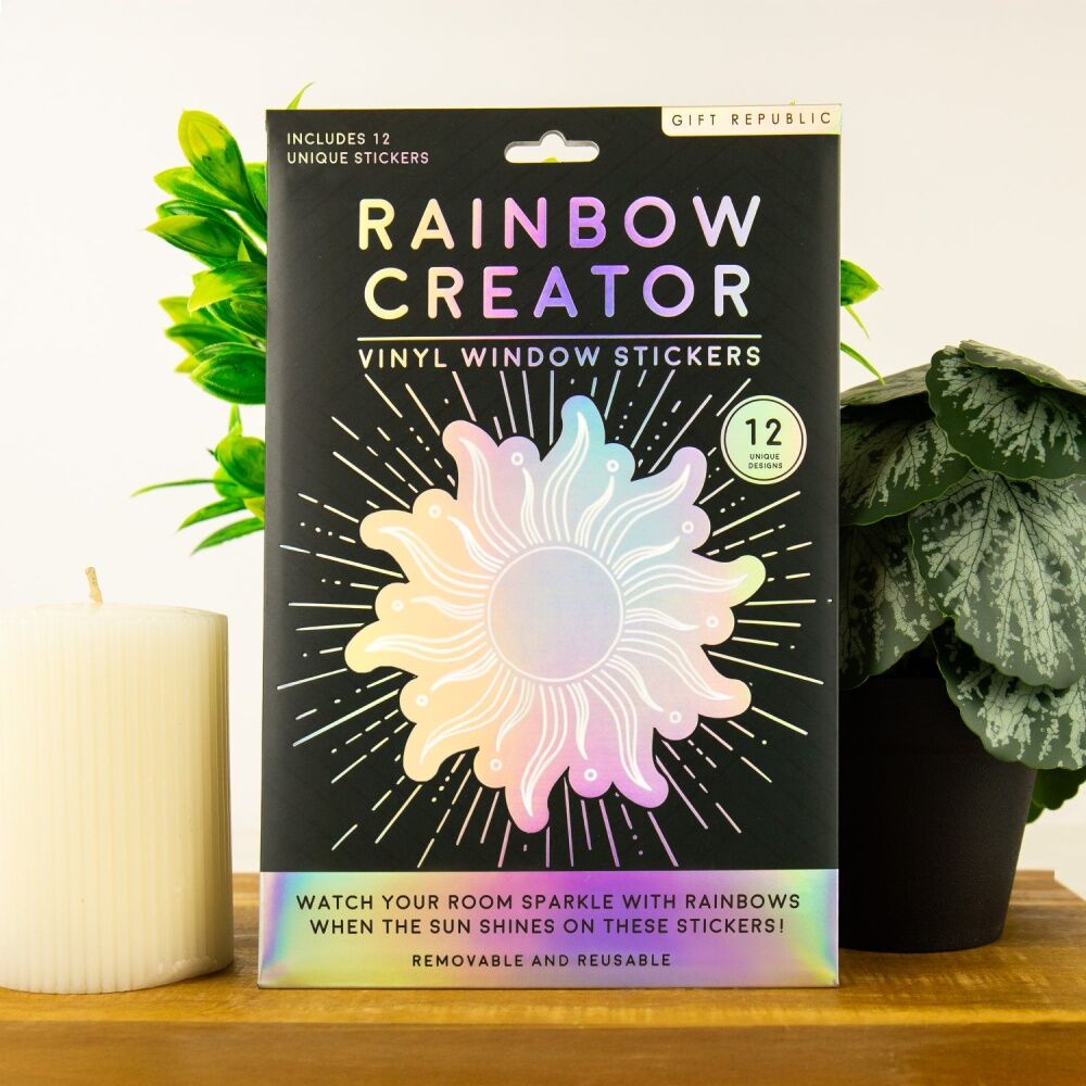 12pc Gift Republic Rainbow Creator Holographic Sun Catcher Stickers Multicolour