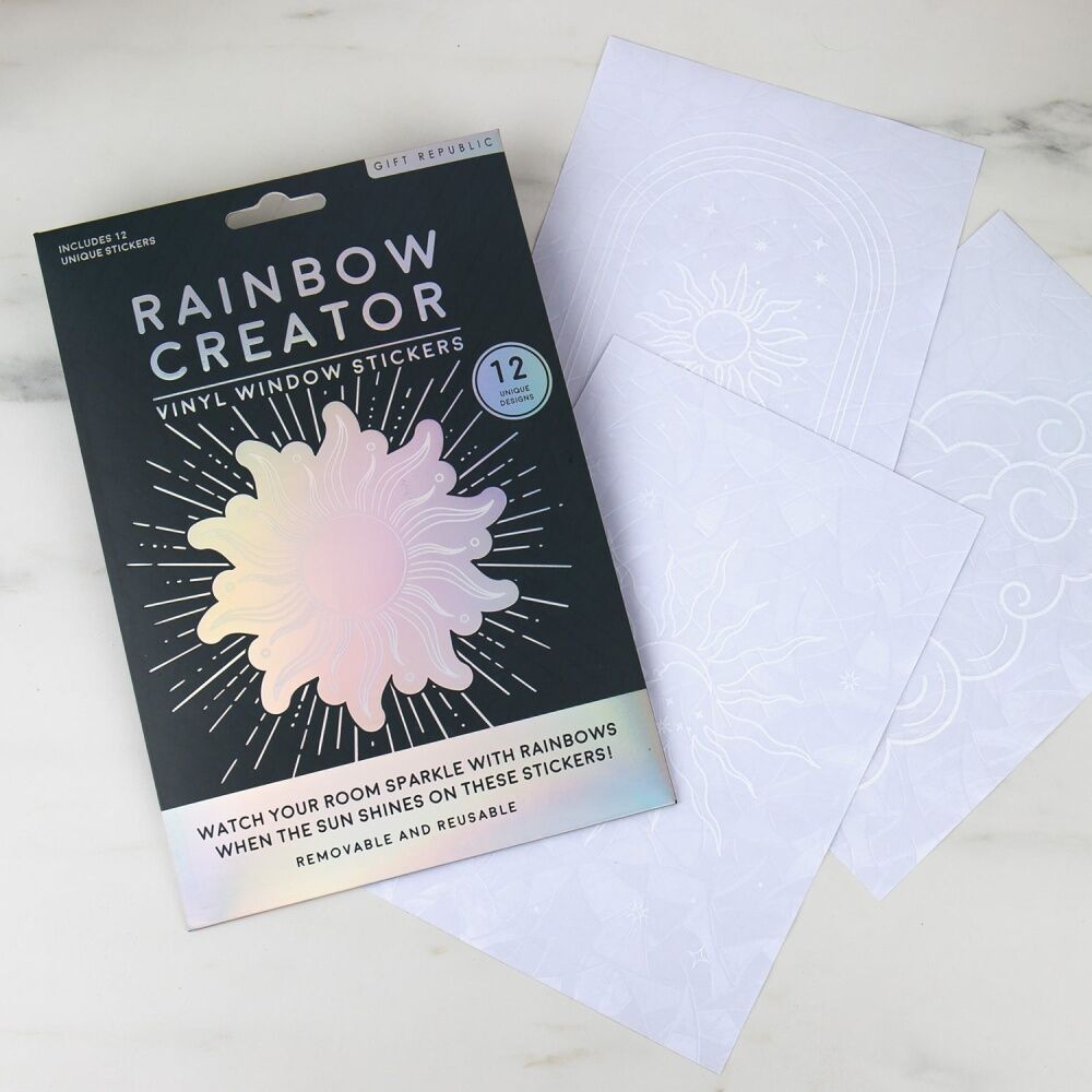 12pc Gift Republic Rainbow Creator Holographic Sun Catcher Stickers Multicolour