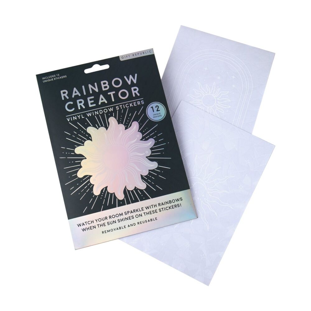 12pc Gift Republic Rainbow Creator Holographic Sun Catcher Stickers Multicolour