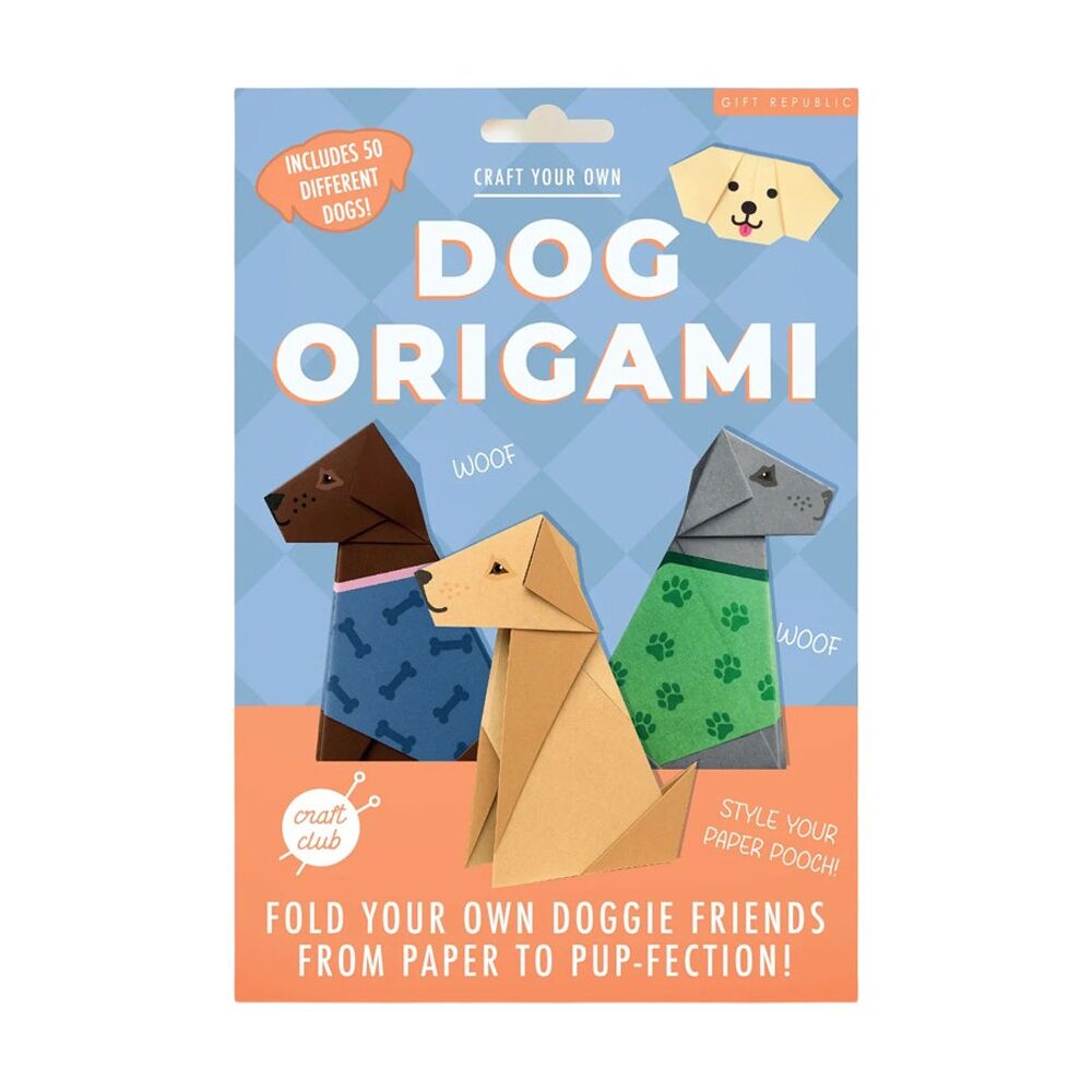 Gift Republic Dog Paper Craft Origami Kit 50 Sheets W/ Instructions Multicolour
