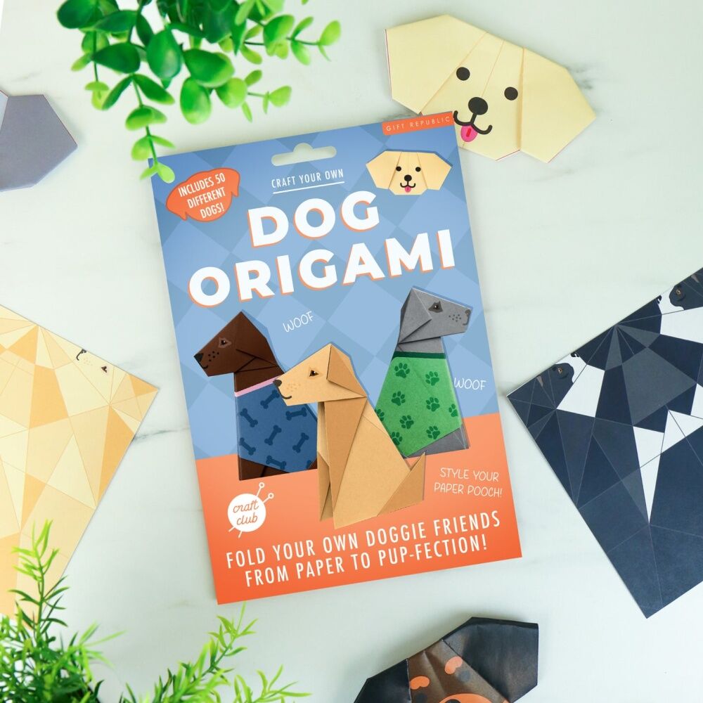 Gift Republic Dog Paper Craft Origami Kit 50 Sheets W/ Instructions Multicolour