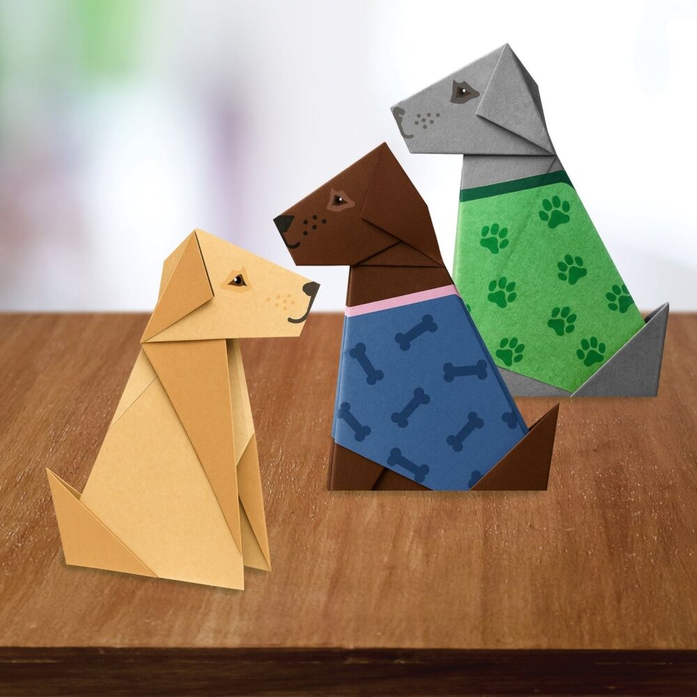 Gift Republic Dog Paper Craft Origami Kit 50 Sheets W/ Instructions Multicolour