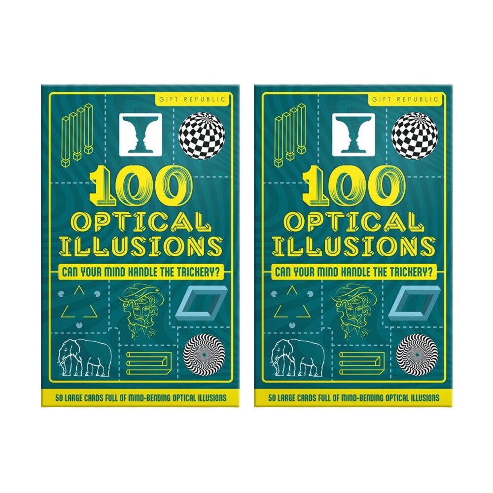 2x Gift Republic 100 Mind-Bending Optical Illusions Trick Card Game Multicolour