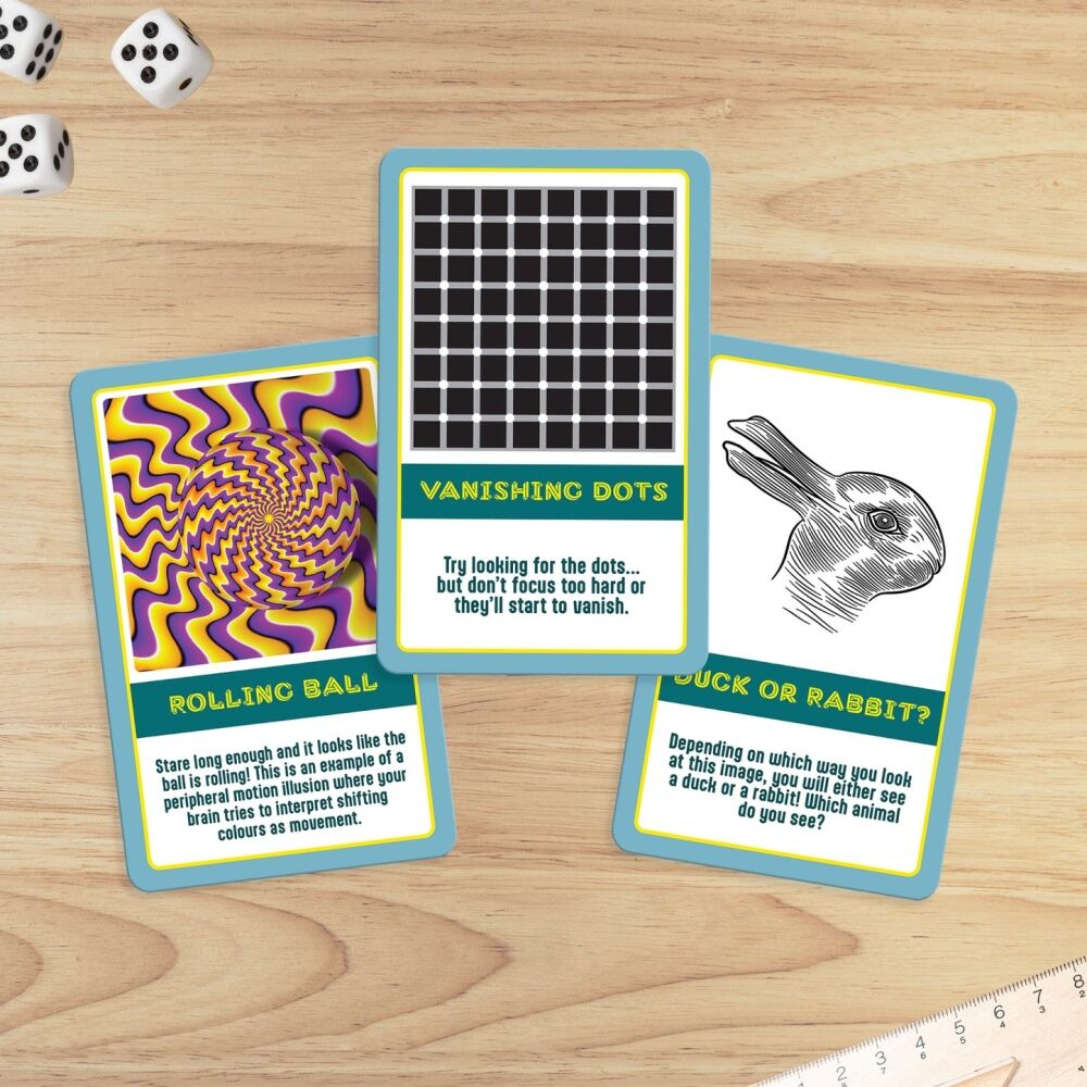 2x Gift Republic 100 Mind-Bending Optical Illusions Trick Card Game Multicolour
