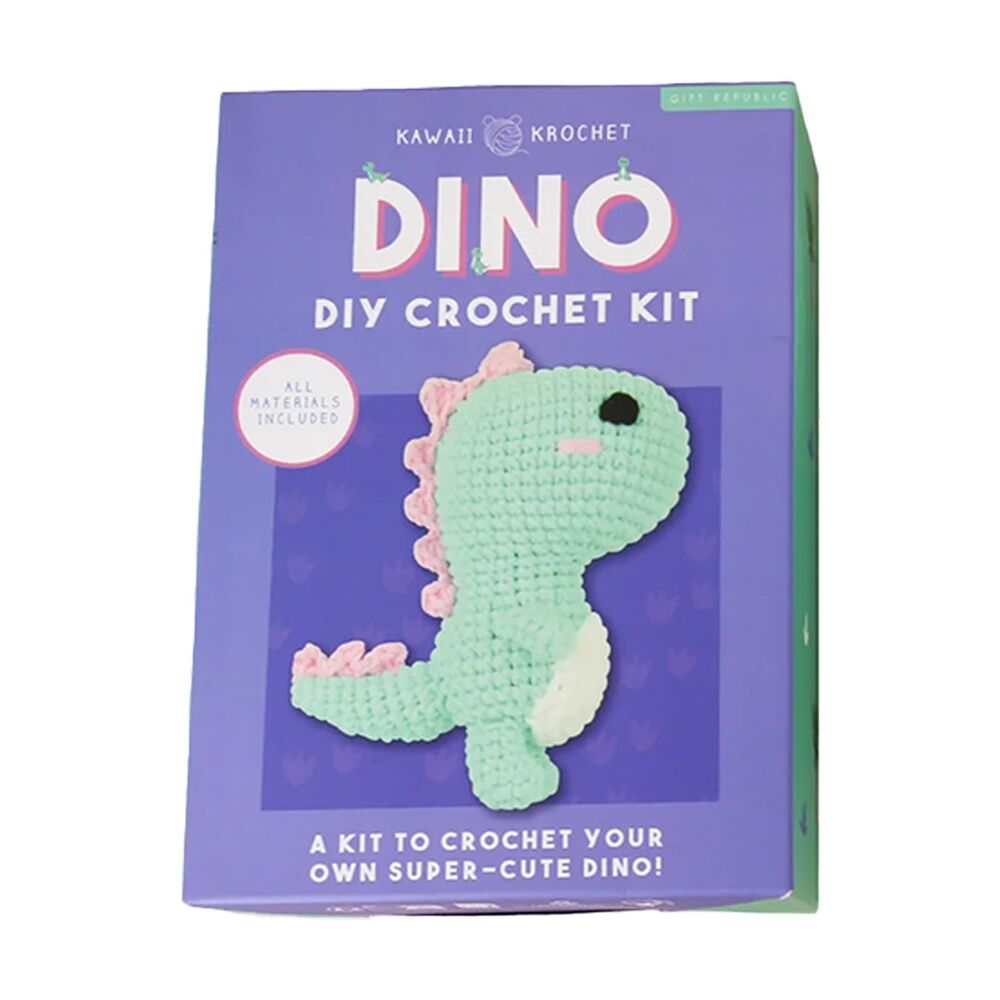 2x Gift Republic Dino DIY Craft Cuddly Dinosaur Toy Crochet Kit Multicolour