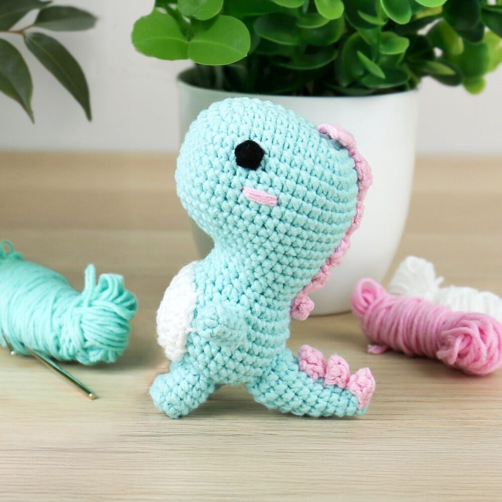 2x Gift Republic Dino DIY Craft Cuddly Dinosaur Toy Crochet Kit Multicolour