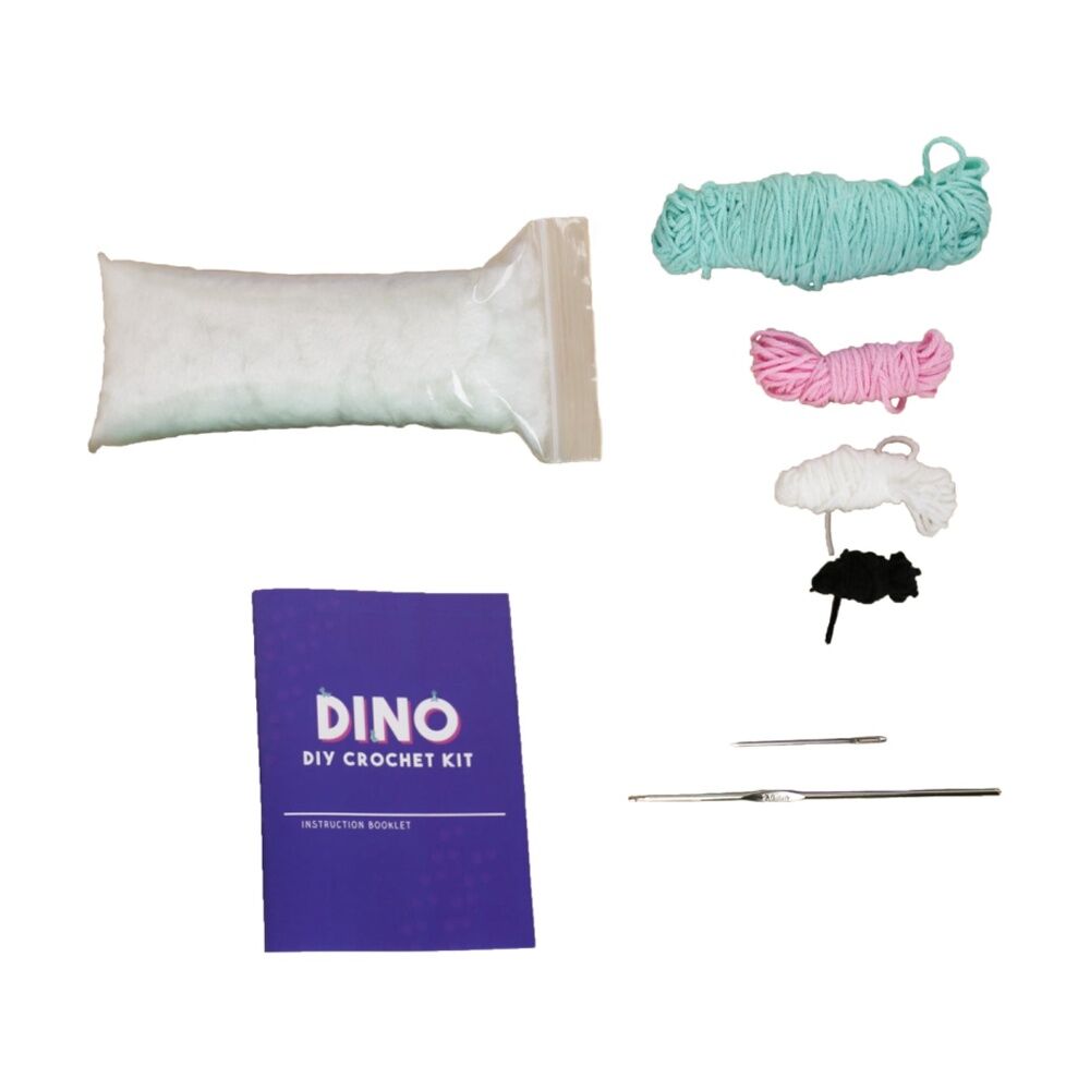 2x Gift Republic Dino DIY Craft Cuddly Dinosaur Toy Crochet Kit Multicolour