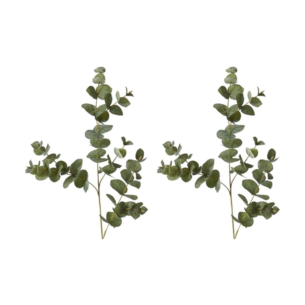 2PK E Style Eucalyptus Spray Realistic Artificial Flower Grey Green 28x4x97cm