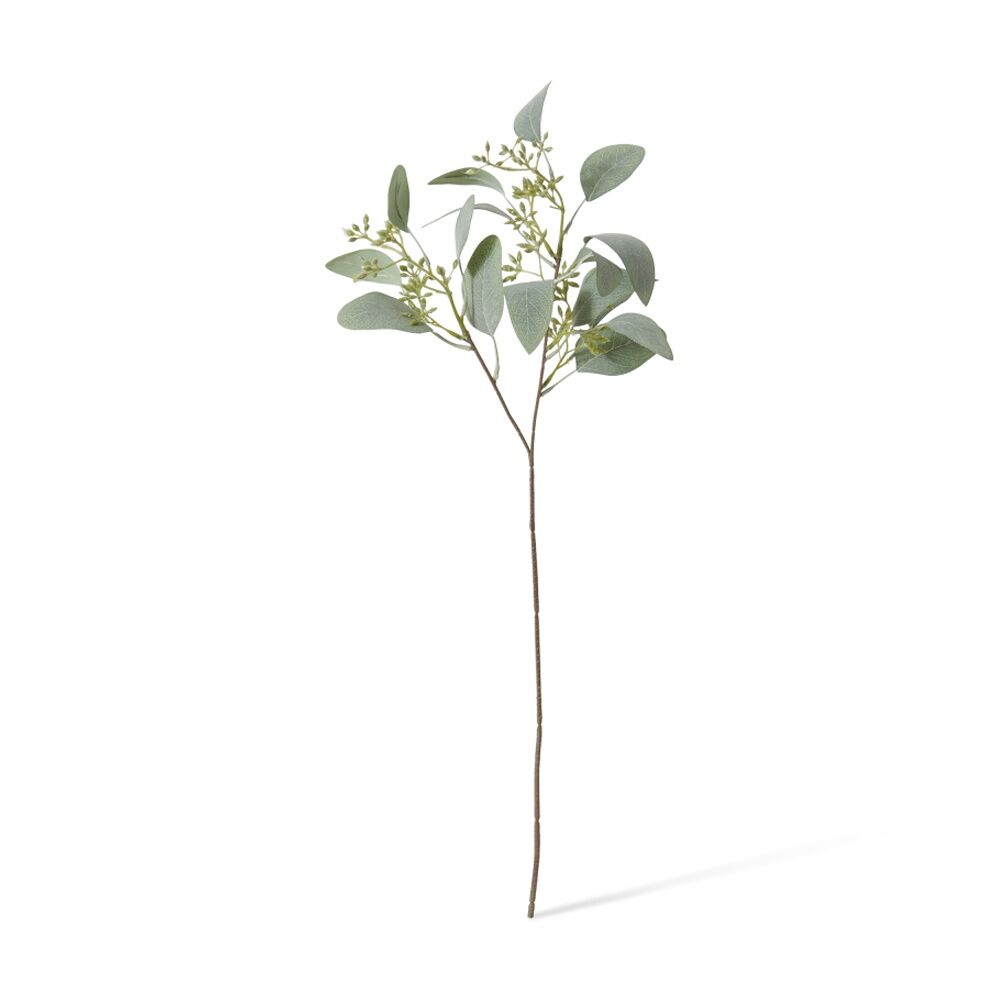 2PK E Style Eucalyptus Seeding Spray Realistic Artificial Flower Grey Green 48cm
