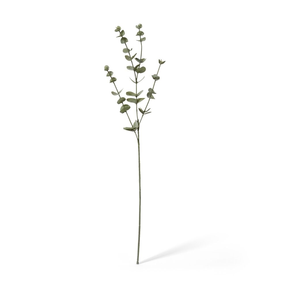 6PK E Style Eucalyptus Spray Realistic Artificial Flower Grey Green 13x3x61cm