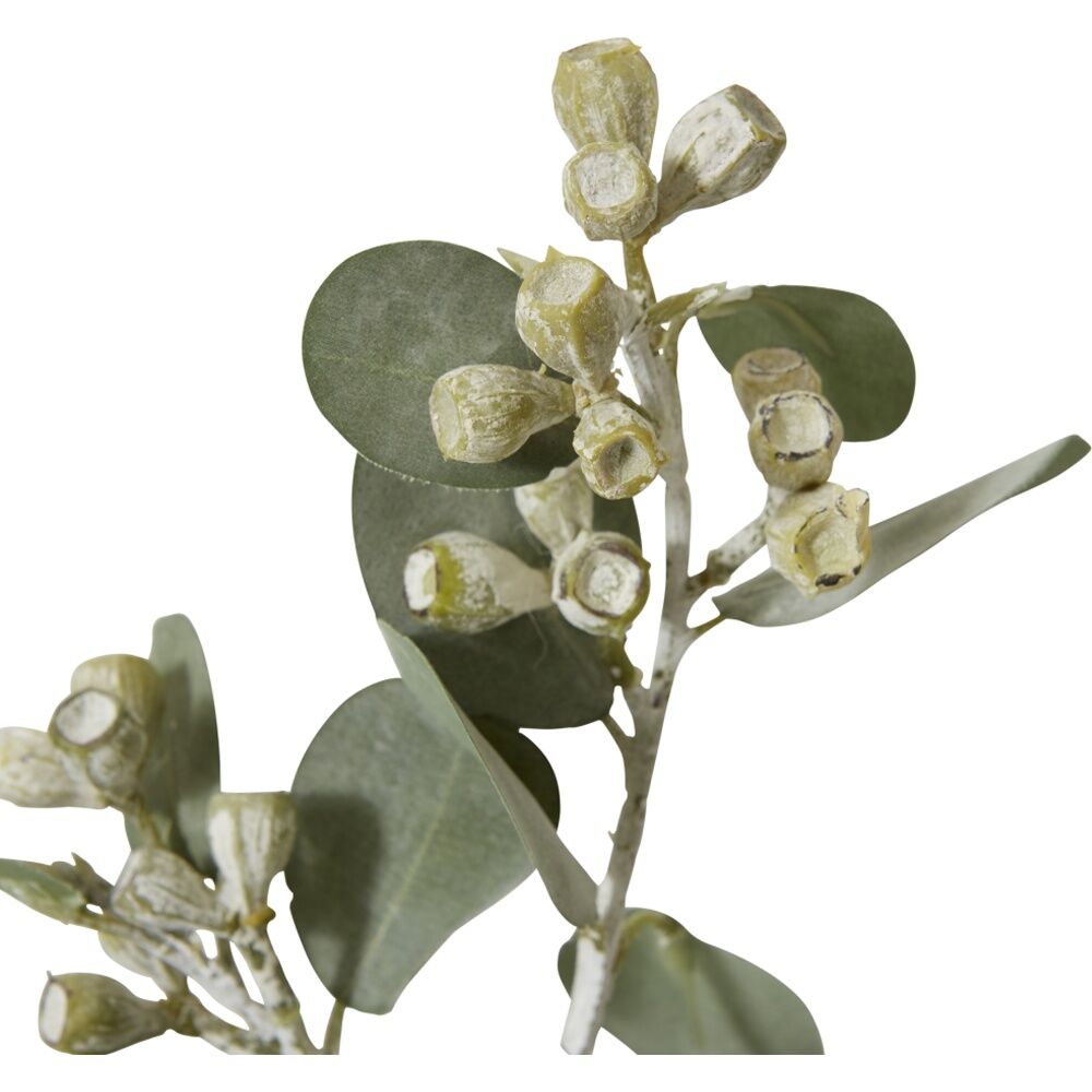 6PK E Style Tetragona Gum Nut Spray Realistic Artificial Flower Grey Green 41cm