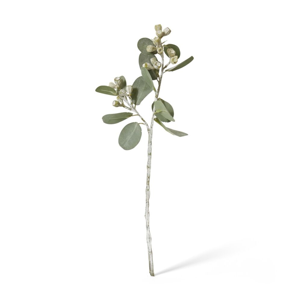 6PK E Style Tetragona Gum Nut Spray Realistic Artificial Flower Grey Green 41cm