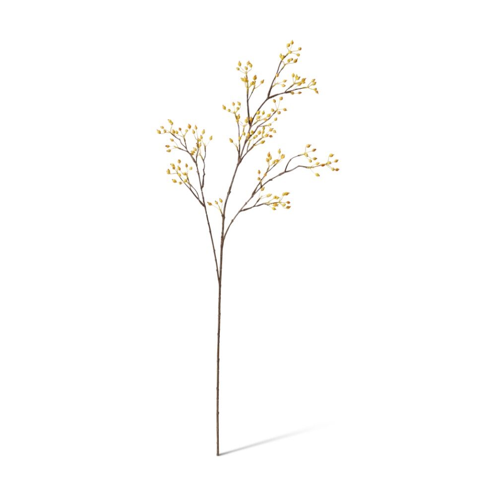 E Style Rosehip Mini Spray Realistic Artificial Flower Plastic Yellow 99cm