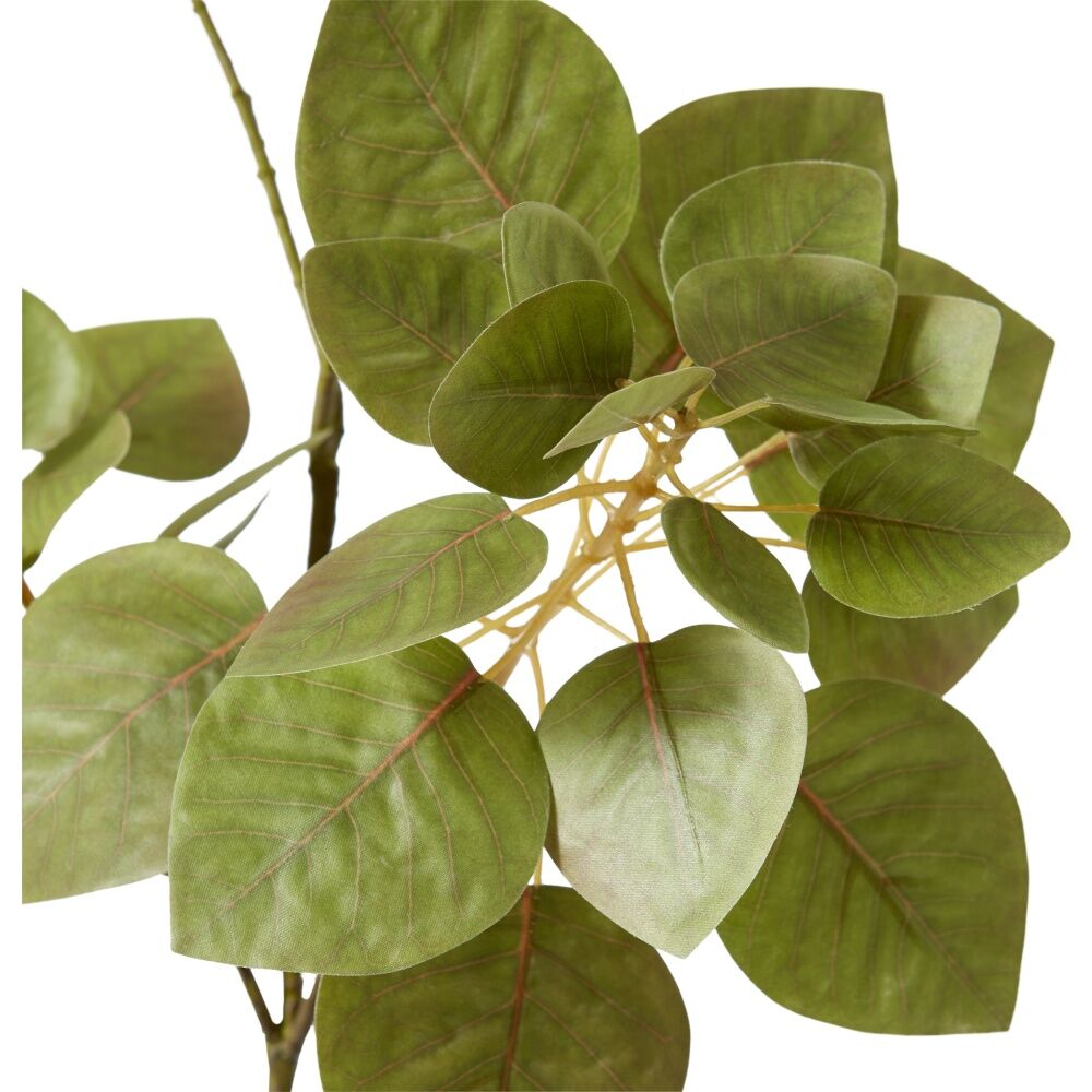 E Style Smoke Leaf Branch Realistic Artificial Flower Green Red 103cm
