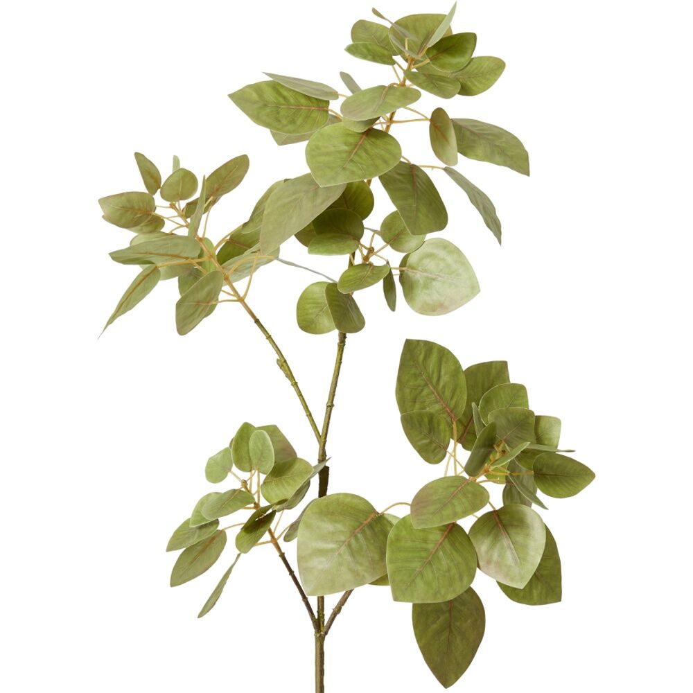 E Style Smoke Leaf Branch Realistic Artificial Flower Green Red 103cm